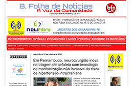 <h6><a href="https://folhadenoticiascomunidades.blogspot.com/2024/10/em-pernambuco-neurocirurgiao-inova-na.html" target="_blank" rel="noopener">em Pernambuco, neurocirurgião inova na triagem de cefaleia com tecnologia de monitorização não invasiva do risco de hipertensão intracraniana</a></h6><p><a href="https://folhadenoticiascomunidades.blogspot.com/2024/10/em-pernambuco-neurocirurgiao-inova-na.html" target="_blank" rel="noopener">B. Folha de Notícias</a></p>