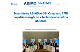<h6><a href="https://abimo.org.br/noticias/ecossistema-abimo-no-33o-congresso-cmb-impulsiona-negocios-e-fortalece-a-industria-nacional/" target="_blank" rel="noopener">ecossistema ABIMO no 33º congresso CMB impulsiona negócios e fortalece a indústria nacional</a></h6><p><a href="https://abimo.org.br/noticias/ecossistema-abimo-no-33o-congresso-cmb-impulsiona-negocios-e-fortalece-a-industria-nacional/" target="_blank" rel="noopener">ABIMO</a></p>